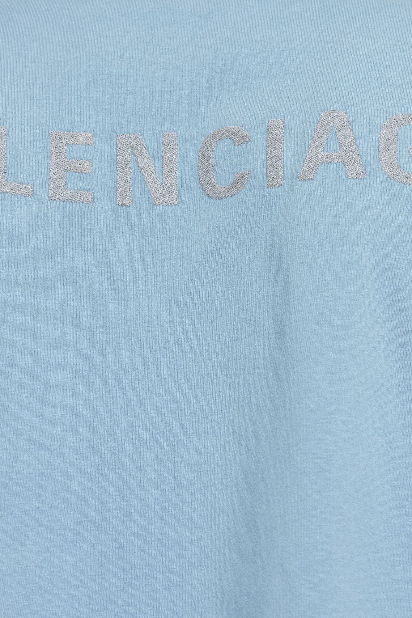 【BALENCIAGA】 半袖Tシャツ - ウォッシュドブルー Blue T-shirt with embroidered logo Balenciaga - Vitkac AS